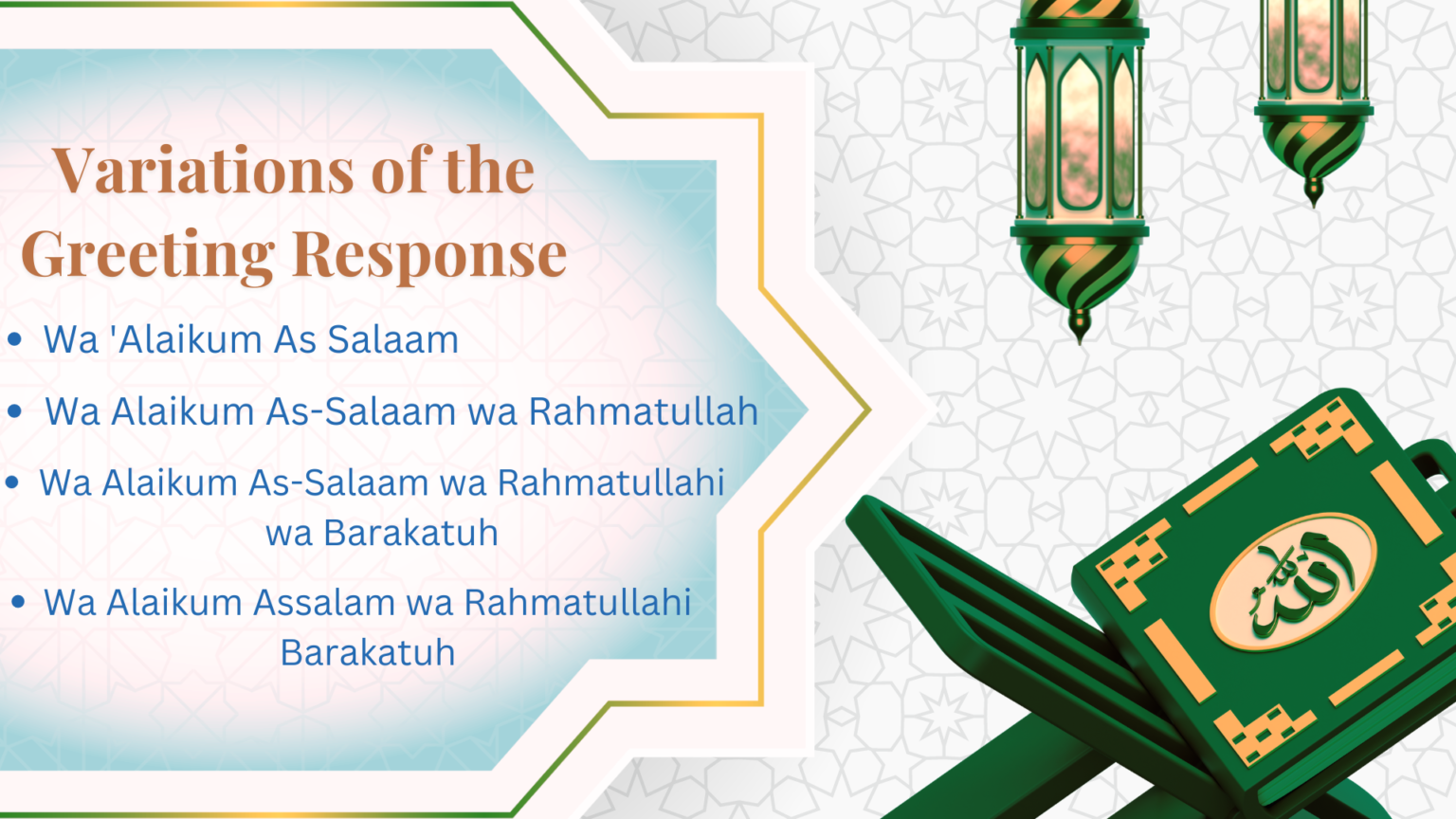 Wa Alaikum Assalam Wa Rahmatullahi Wa Barakatuh Meaning of Wa Alaikum Assalam wa Rahmatullahi wabarakatuh - IslamPro